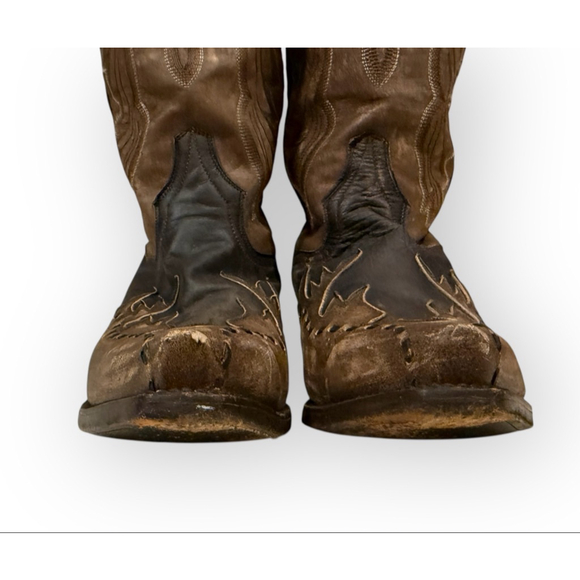 Dan Post Men’s Lucky Break Western Cowboy Boots Brown/Black Leather DP2249 Sz 9D - Picture 3 of 12